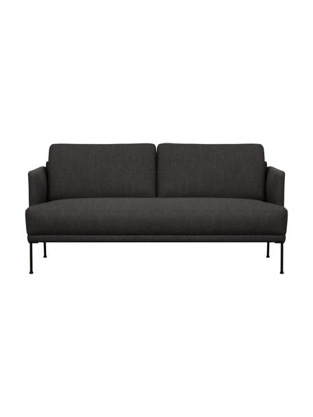 Pohovka s kovovými nohami Fluente (2-miestna), Tmavosivá, Š 166 x H 85 cm