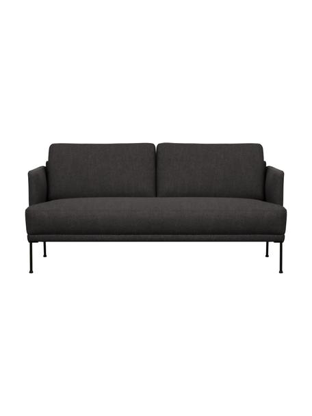 Sofa Fluente (2-Sitzer) mit Metall-Füssen, Bezug: 100% Polyester Der hochwe, Gestell: Massives Kiefernholz, FSC, Webstoff Dunkelgrau, B 166 x T 85 cm