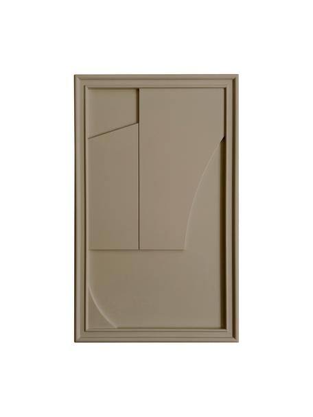 Sculpture murale artisanale Verge, Beige, larg. 30 x haut. 50 cm