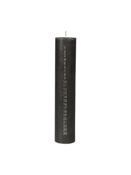 Adventní svíčka Calendar, V 25 cm, Vosk, Černá, Ø 5 cm, V 25 cm