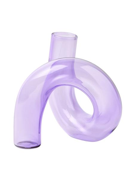 Handgemaakte vaas Zaida, Glas, Lila, transparant, B 11 x H 12 cm