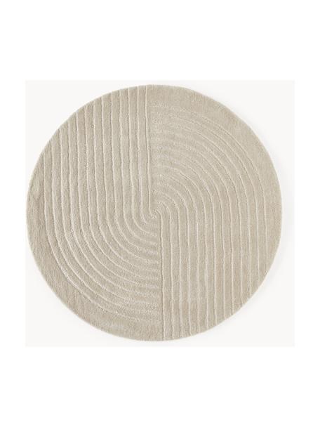 Tapis rond en laine tuftée main Mason, Gris clair, Ø 120 cm (taille S)