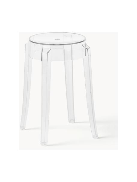 Design Hocker Charles Ghost, Kunststoff, Transparent, Ø 39 x H 46 cm