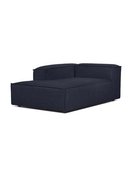 Szezlong modułowy Lennon, Tapicerka: 100% poliester Dzięki tka, Stelaż: lite drewno, sklejka, Nogi: tworzywo sztuczne, Ciemnoniebieska tkanina, S 119 x G 180 cm, lewostronna
