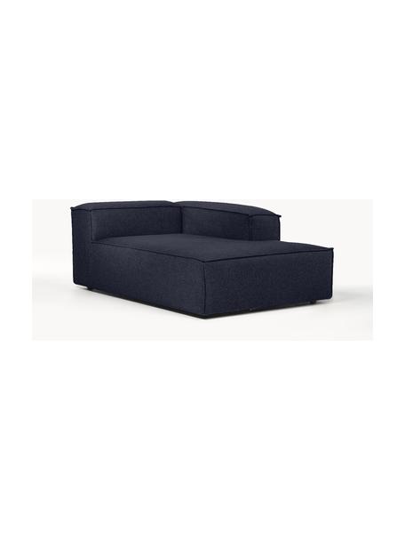Szezlong modułowy Lennon, Tapicerka: 100% poliester Dzięki tka, Stelaż: lite drewno, sklejka, Nogi: tworzywo sztuczne, Ciemnoniebieska tkanina, S 119 x G 180 cm, lewostronna