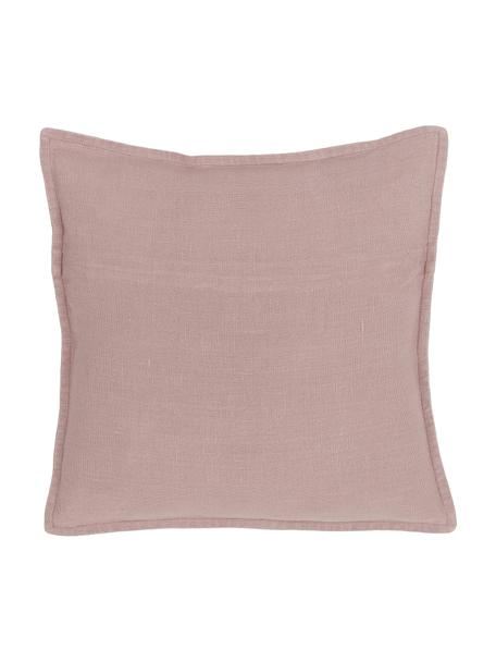 Poszewka na poduszkę z lnu Lanya, 100% len, Brudny różowy, S 40 x D 40 cm