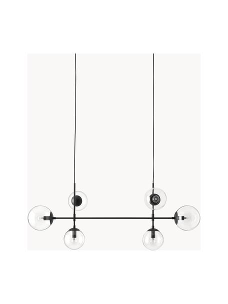 Veľká závesná lampa Cassia, Čierna, priehľadná, Ø 15 x V 150 cm
