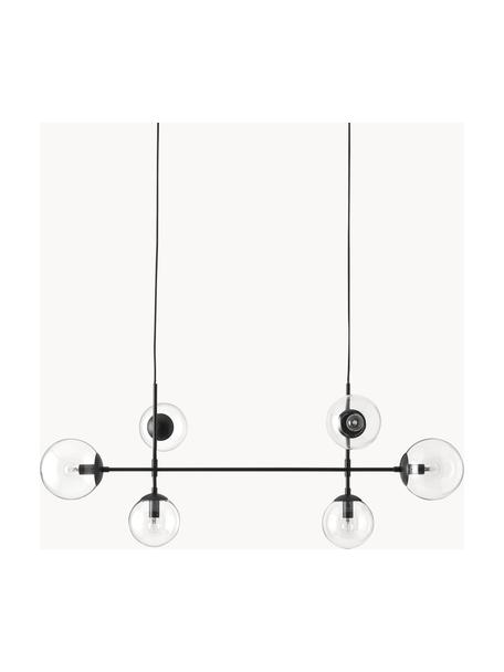 Grote hanglamp Cassia, Zwart, transparant, Ø 15 x H 150 cm