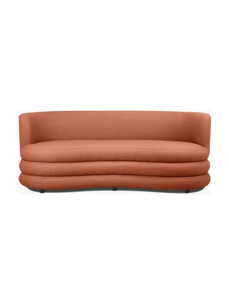 Design bouclé bank Solomon (3-zits), Bekleding: 100% polyester, Frame: massief sparrenhout, mult, Poten: kunststof Dit product is , Bouclé terracotta, B 193 x D 92 cm