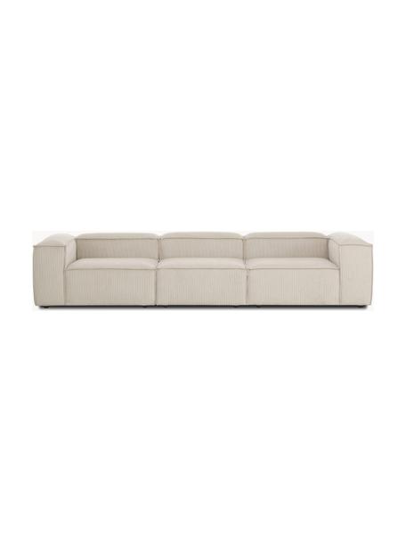 Modulares Sofa Lennon (4-Sitzer) aus Cord, Bezug: Cord (92 % Polyester, 8 %, Gestell: Massives Kiefernholz FSC-, Cord Hellbeige, B 327 x T 119 cm