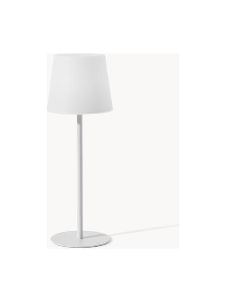 Dimbare tafellamp Fausta met USB-aansluiting, Lampenkap: kunststof, Lampvoet: gecoat metaal, Wit, Ø 13 x H 37 cm