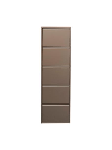 Wand-Schuhschrank Caruso mit Klappfächern, Stahl, pulverbeschichtet, Taupe, B 50 x H 170 cm