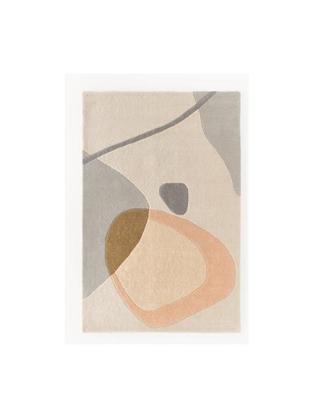 Handgetuft wollen vloerkleed Luke met abstract patroon, Onderzijde: 100% katoen Het in dit pr, Beige- en grijstinten, B 120 x L 180 cm (maat S)