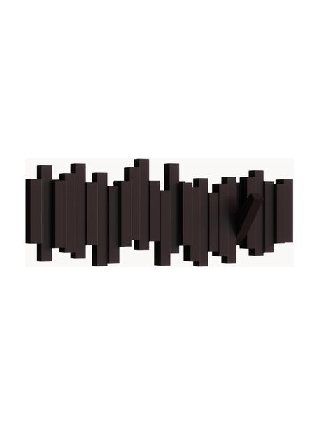 Perchero de pared de diseño Sticks, Plástico, Marrón oscuro, An 48 cm