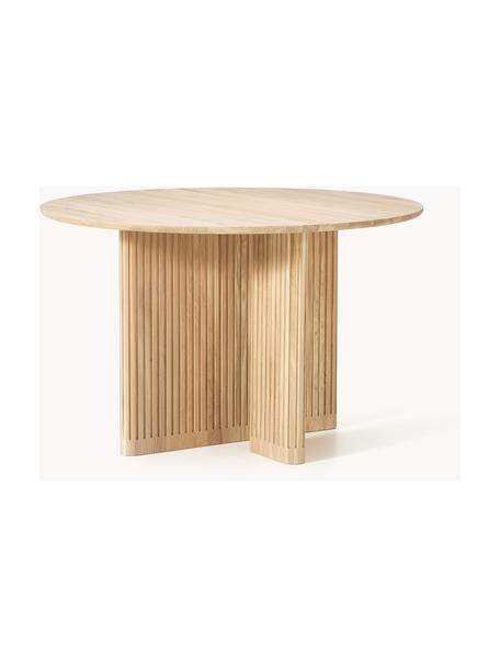 Table ronde en chêne Jolka, Ø 120 cm, Chêne laqué, Ø 120 cm