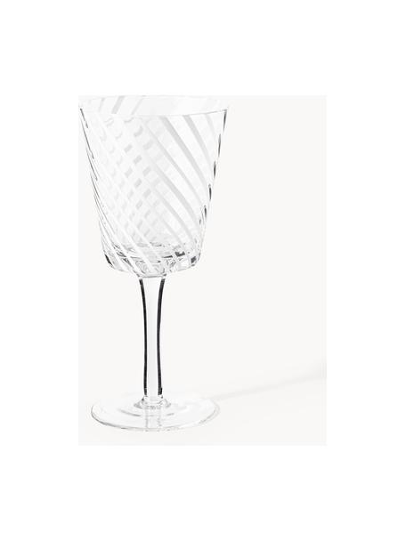 Copas de vino artesanales Carson, 4 uds., Transparente, blanco, Ø 9 x Al 19 cm, 300 ml