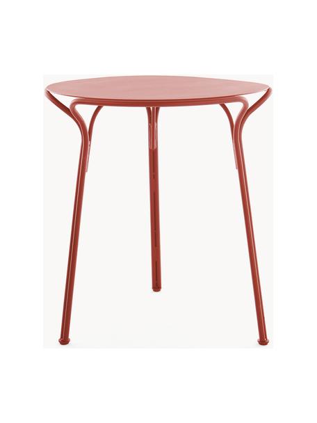 Tavolo da giardino rotondo Hiray, Ø 65 cm, Acciaio zincato, verniciato, Rosso, Ø 65 x Alt. 72 cm