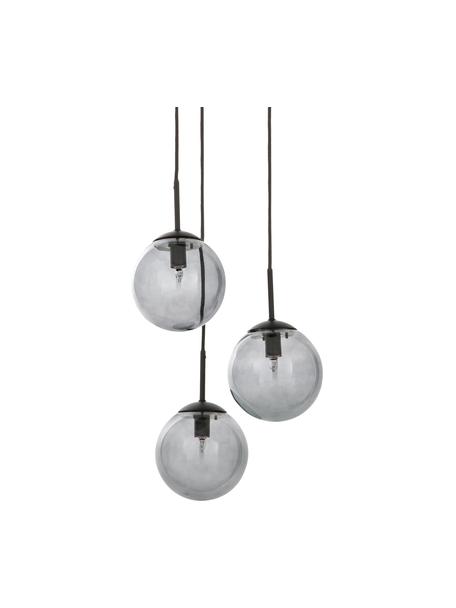 Lámpara de techo cluster Edie, Anclaje: metal con pintura en polv, Cable: cubierto en tela, Gris, negro, An 30 x F 30 cm