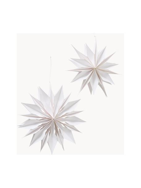Estrellas para colgar Kassia, 2 uds., Papel, Blanco, Ø 30 x F 6 cm
