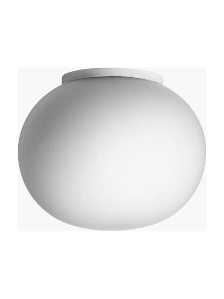 Plafón pequeño Glo-Ball, Pantalla: vidrio, Estructura: aluminio recubierto, Blanco, Ø 19 x Al 16 cm