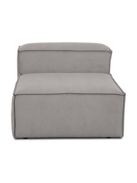 Chauffeuse pour canapé modulaire velours côtelé gris Lennon, Velours côtelé gris, larg. 89 x prof. 119 cm