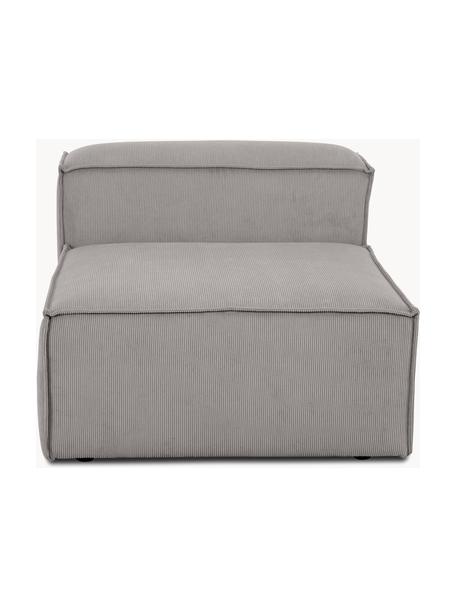 Middelste module Lennon van corduroy, Bekleding: corduroy (92% polyester, , Frame: massief grenenhout, multi, Poten: kunststof De poten bevind, Corduroy lichtgrijs, B 89 x H 119 cm