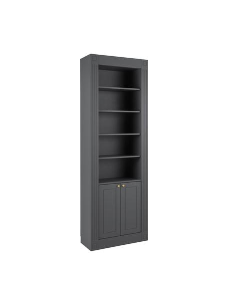 Standregal Single, Mitteldichte Holzfaserplatte (MDF), Spannplatte, beschichtet, Holz, grau lackiert, B 80 x H 235 cm