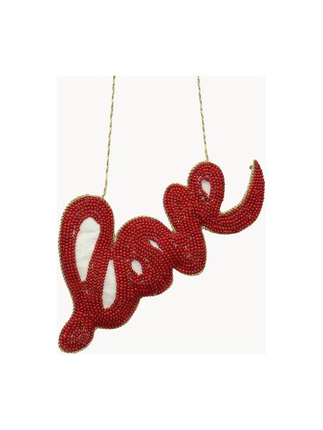 Ozdoba na stromeček Love, Červená, zlatá, Š 16 cm, V 8 cm
