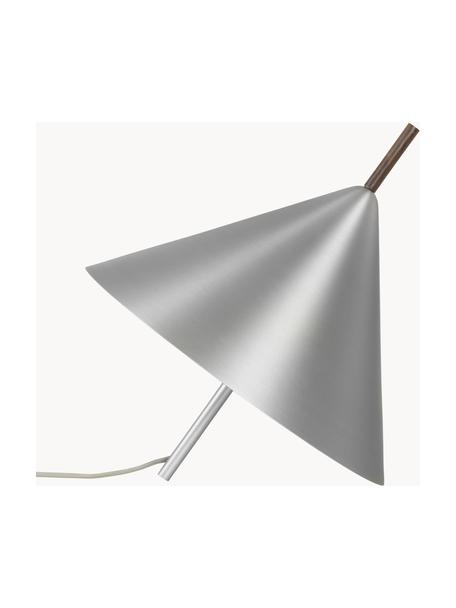 Design tafellamp Cone, Decoratie: walnoothout, geolied, Zilverkleurig, Ø 40 x H 40 cm