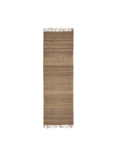 Ručne vyrobený jutový behúň so strapcami Naturals, 100 % juta, Hnedá, Š 80 x D 250 cm
