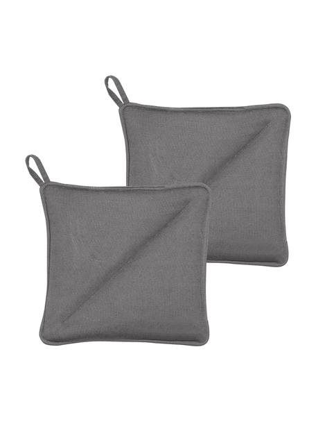 Pannenlappen Soft Kitchen, 2 stuks, 100% katoen, Grijs, B 23 x L 23 cm