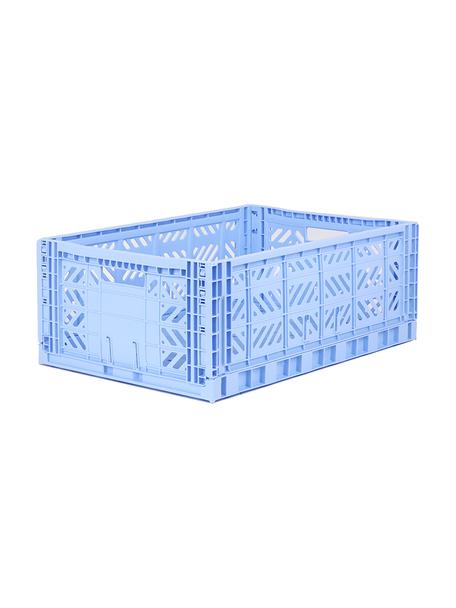 Boîte de rangement pliante Baby Blue, empilable, grande taille, Plastique, Bleu, larg. 60 x haut. 22 cm