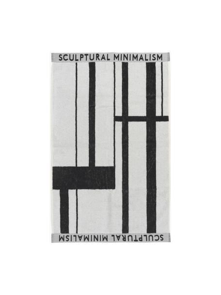 Handdoek Minimal, Katoen, Off White, zwart, Handdoek, B 50 x L 80 cm