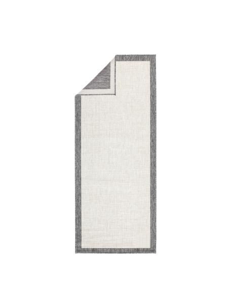 Tapis réversible intérieur-extérieur gris/crème Panama, Gris, couleur crème, larg. 80 x long. 350 cm