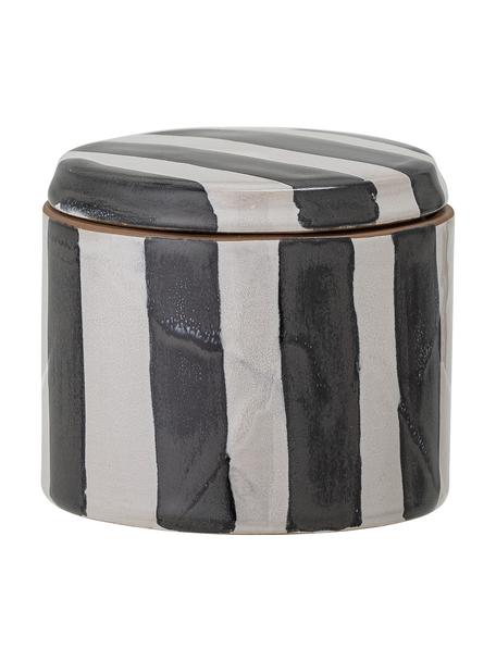 Boîte de rangement grès Serina, Grès cérame, Noir, blanc, Ø 9 x haut. 8 cm