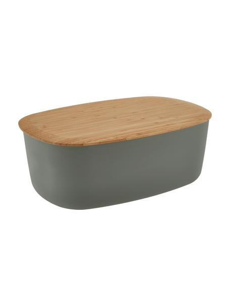 Boîte à pain design avec couvercle en bambou Box-It, Gris, bois clair, larg. 35 x haut. 12 cm
