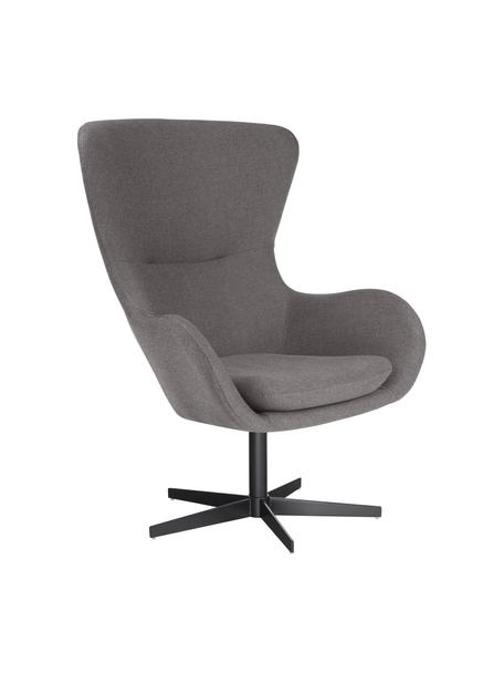 Fauteuil à oreilles pivotant Wing, Anthracite, larg. 76 x prof. 77 cm