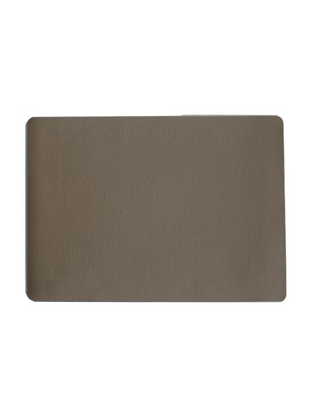 Sets de table en cuir synthétique Pik, 2 pièces, Plastique (PVC), Brun, larg. 33 x long. 46 cm