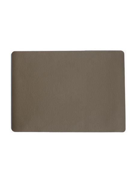 Kunstleren placemats Pik, 2 stuks, Kunstleer (PVC), Taupe, B 33 x L 46 cm