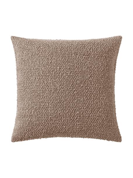 Bouclé kussenhoes Coda in taupe, 97% polyester, 3% acryl, Taupe, B 50 x L 50 cm
