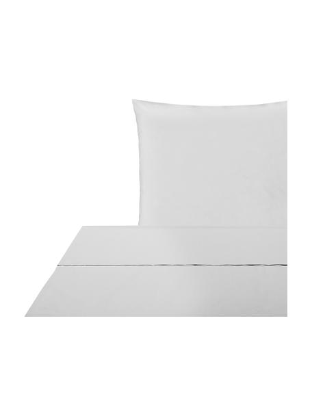 Drap plat en percale gris clair Elsie, Gris clair, larg. 240 x long. 300 cm