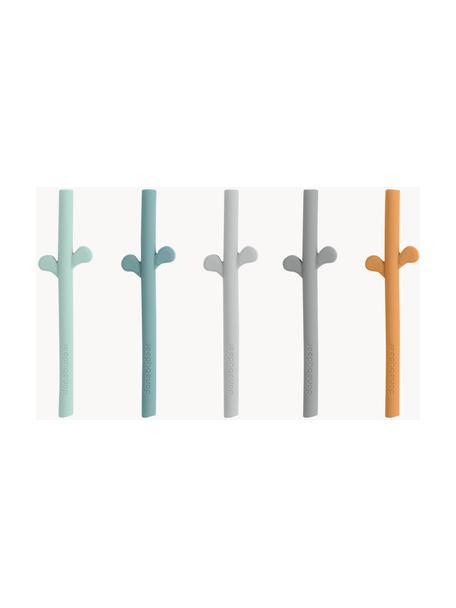 Silikon-Strohhalme-Set Peekaboo, 5-tlg., 100 % Silikon, Bunt, L 14 cm