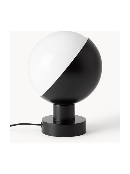 Mondgeblazen wandlamp VL Studio met stekker, Diffuser: opaalglas, mondgeblazen, Zwart, B 20 x H 15 cm