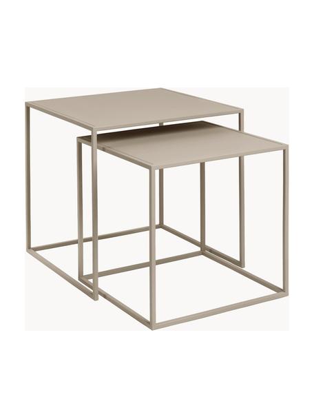 Tables d'appoint Fera, 2 élém., Acier, revêtement par poudre, Beige, Lot de différentes tailles