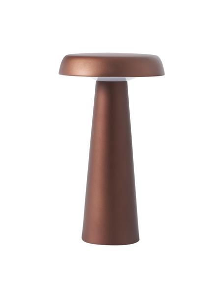 Venkovní stolní LED lampa Arcello, Eloxovaný kov, Červenohnědá, Ø 14 cm, V 25 cm