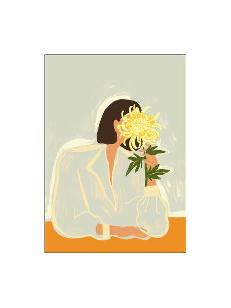 Poster The Crysanthemum, Papier

Dieses Produkt wird aus nachhaltig gewonnenem, FSC®-zertifiziertem Holz gefertigt., Salbeigrün, Orange, B 30 x H 40 cm