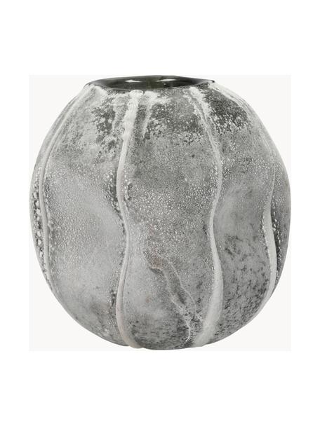 Vase en verre de forme organique Sigt, Verre, Gris, Ø 13 x haut. 13 cm
