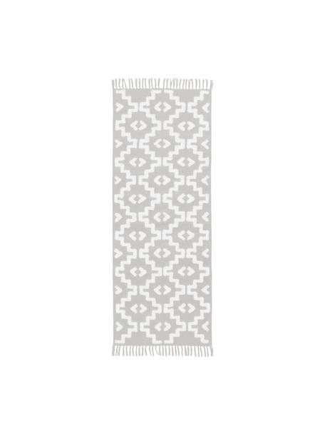 Ręcznie tkany chodnik z bawełny Idris, 100% bawełna, Szary, S 80 x D 200 cm