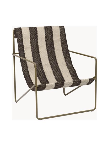 Fauteuil lounge Desert, Tissu beige clair, anthracite, vert olive, larg. 63 x prof. 66 cm