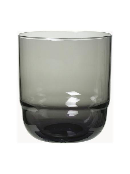 Mundgeblasene Wassergläser Nordic Bistro, 4 Stück, Glas, mundgeblasen, Dunkelgrau, transparent, Ø 8 x H 9 cm, 200 ml